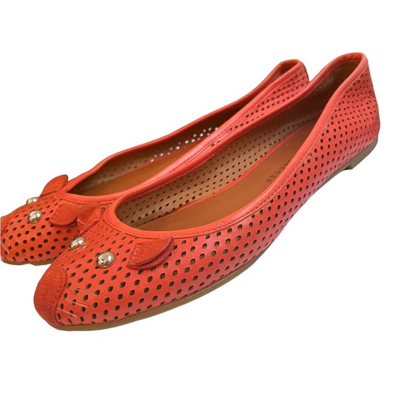 Marc Jacobs Orange Leather Kitty Cat loafers Marc Jacobs Ballet Flats CAT shoes - Picture 4 of 8